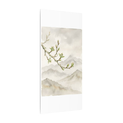 Spring Mountain Mist Watercolor Canvas Art | Cozy Decor