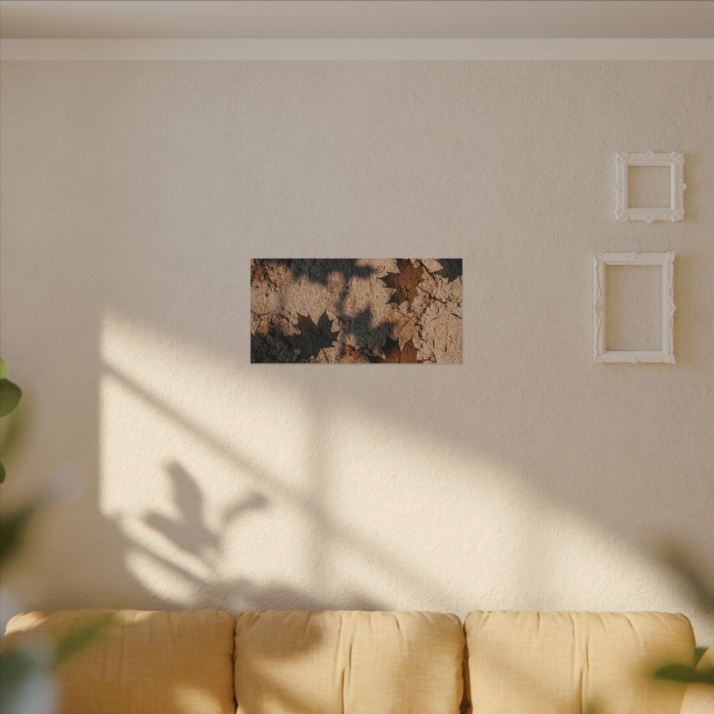 Cozy Shadow Play Canvas Art - Texture Japandi