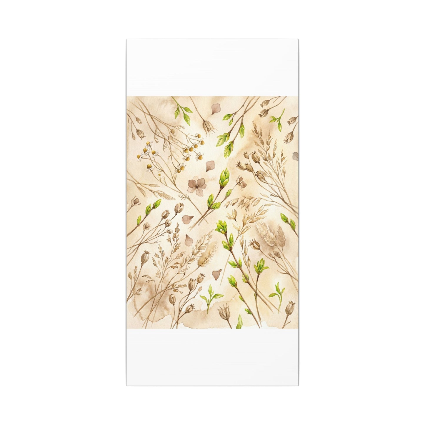 Spring Dried Flowers Watercolor Canvas Art | Earthy Decor