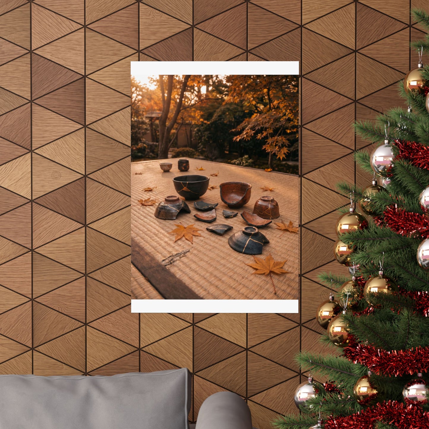 Kintsugi Tea Ceremony in Golden Hour | Broken Beauty Wall Art Print