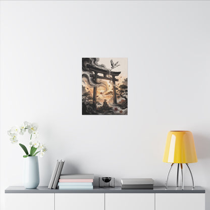 Torii Gate Ukiyo E Inspired Canvas Art | Serene Zen Art
