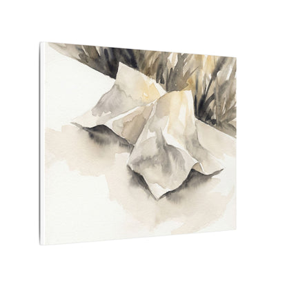 Paper Fold Watercolor Canvas Art | Warm Japandi Art
