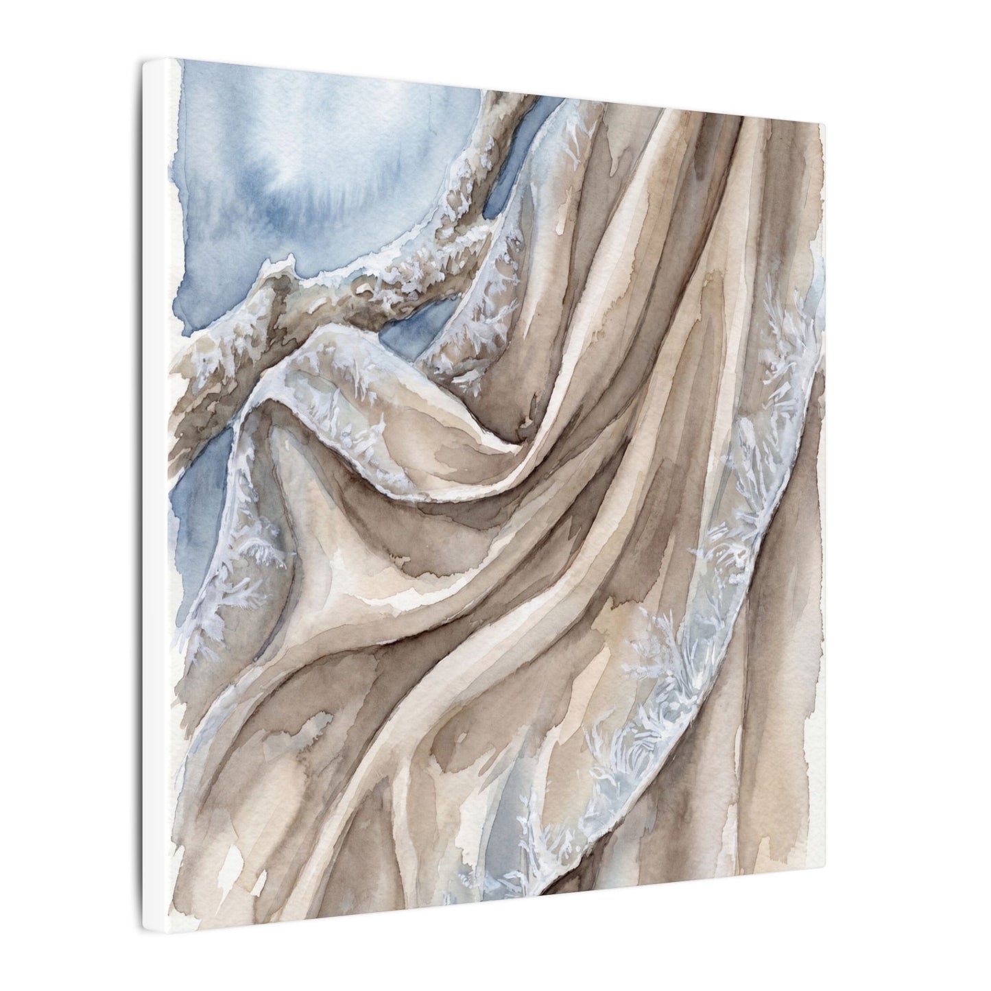 Silk Drape Winter Canvas Art | Japandi Cozy Design