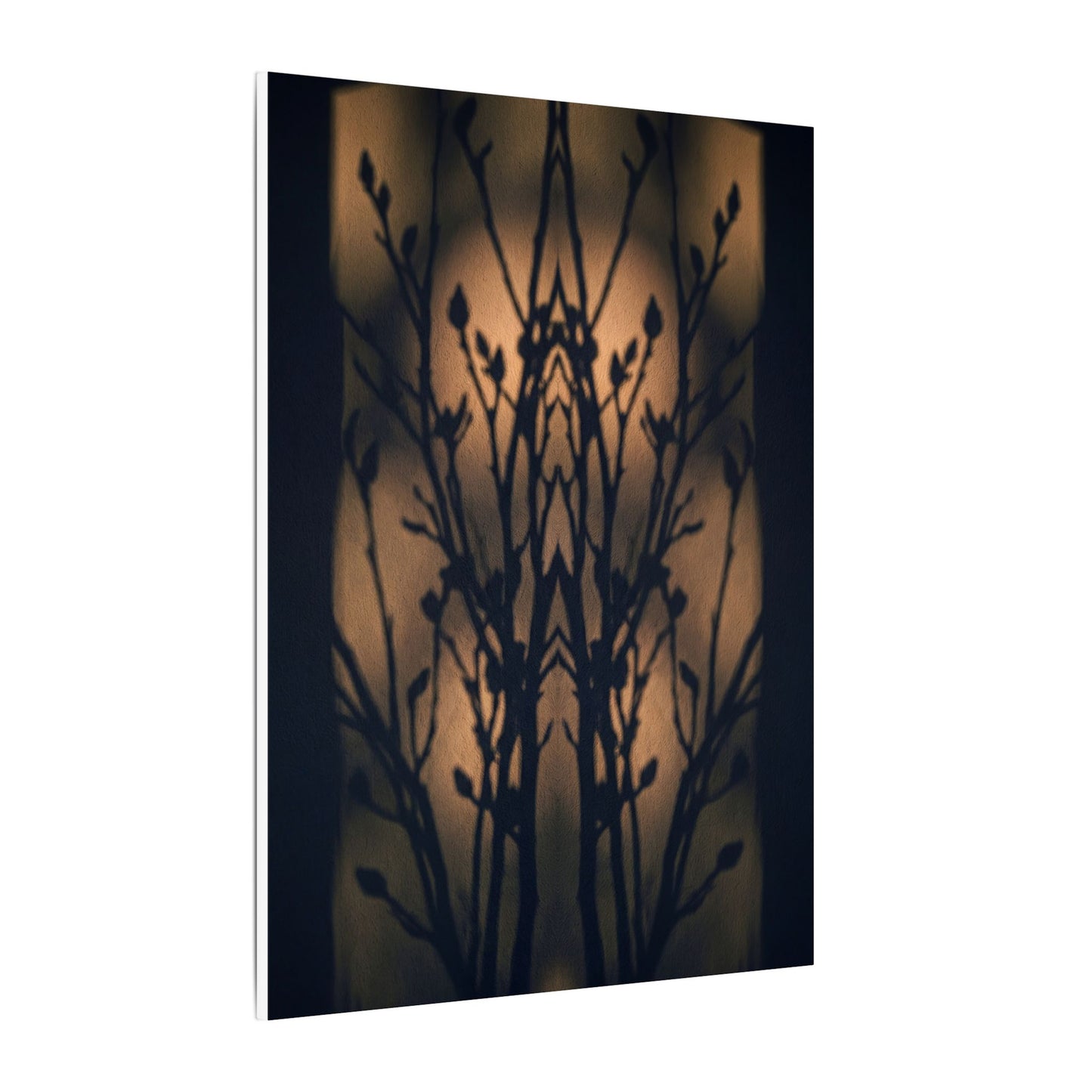 Dark Japandi Shadow Play in Golden Hour | Shadow Zen Canvas Art