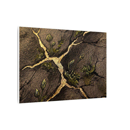 Spring Cracked Earth Charcoal Ink Canvas Art | Luxurious Decor