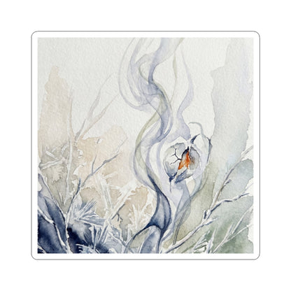 Datsuzoku Incense Smoke Sticker - Japandi Watercolor Art Print