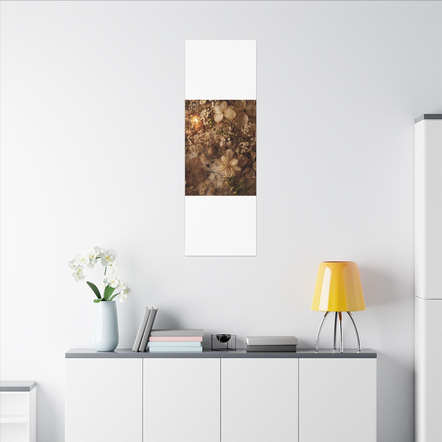 Spring Dried Flowers Japanese Pattern Canvas Art | Earthy Decor
