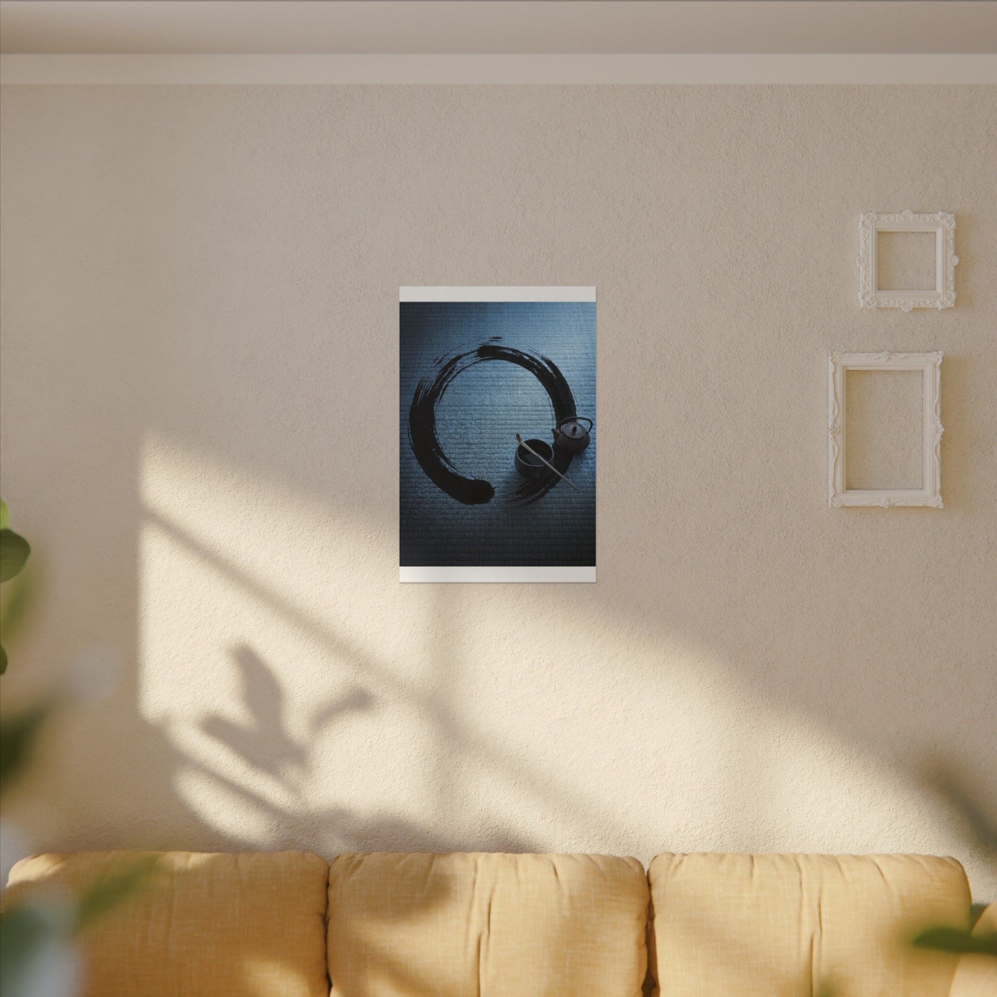 Winter Tea Ceremony Enso Canvas Art | Peaceful Decor