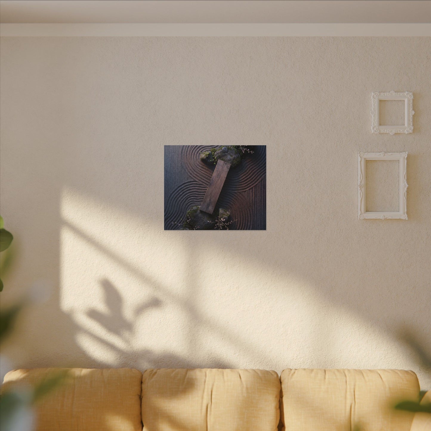 Spring Rock Garden Moody Minimal Canvas Art | Atmospheric Decor