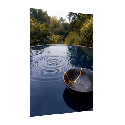 Kintsugi Water Ripple in Overcast | Broken Beauty Canvas Art
