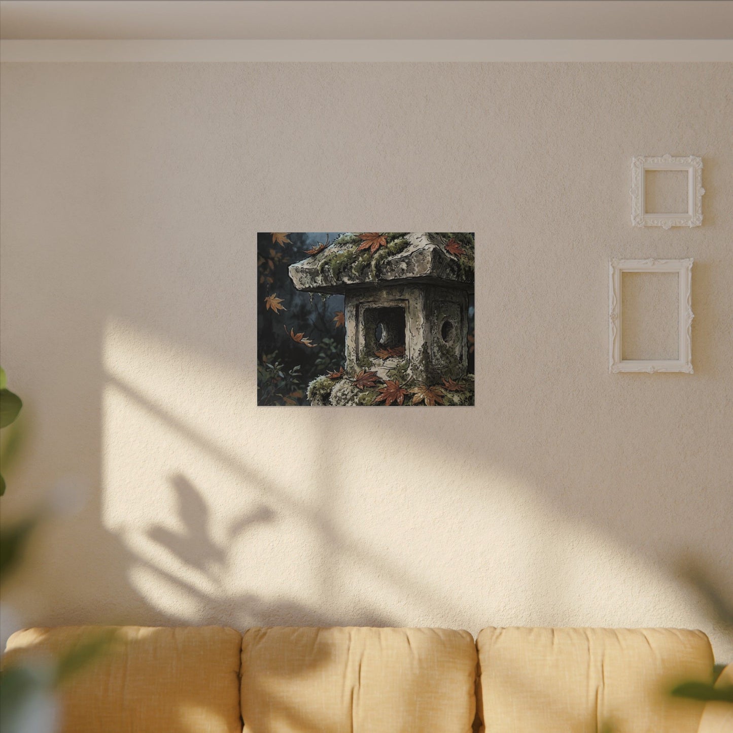 Shibui Stone Lantern Canvas Art - Japandi Minimal Line