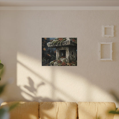 Shibui Stone Lantern Canvas Art - Japandi Minimal Line