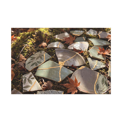 Broken Pottery Japanese Pattern Canvas Art | Elegant Japandi Art