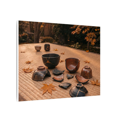 Golden Hour Tea Ceremony Canvas Art - Kintsugi Shibui