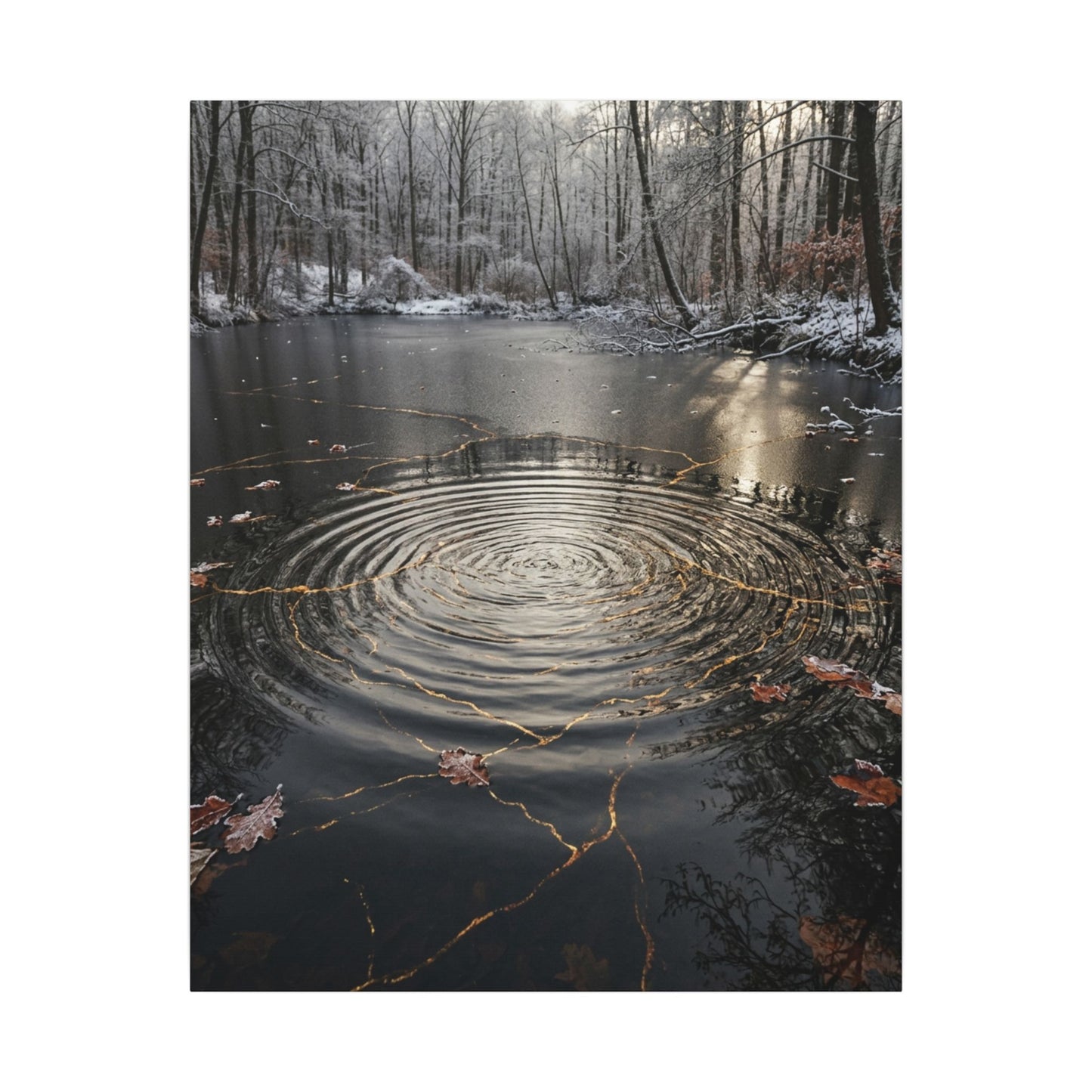 Water Ripple Broken Beauty Canvas Art | Artful Kintsugi Art