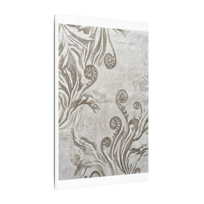 Japandi Fern Unfurling in Overcast | Japanese Pattern Canvas Art