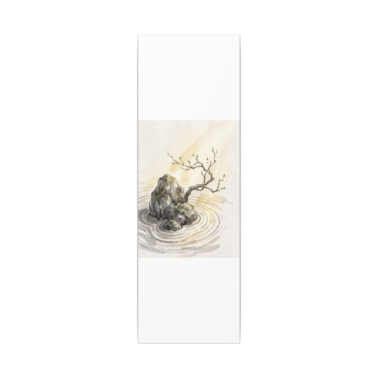 Serene Rock Garden Canvas Art - Sumi E Zen
