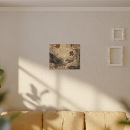 Autumn Silk Drape Watercolor Canvas Art | Earthy Decor