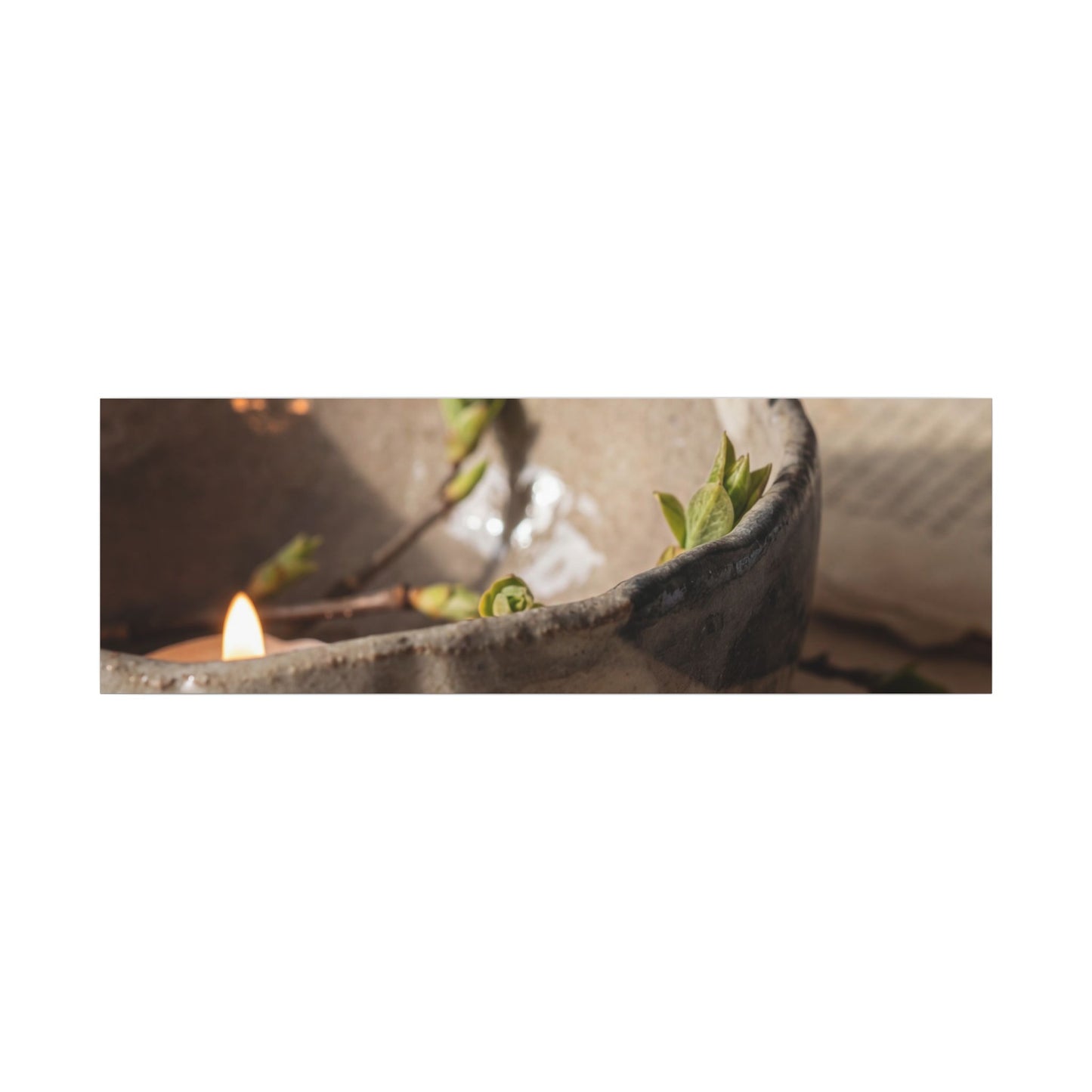 Candlelight Ceramic Bowl Canvas Art - Japandi Ma