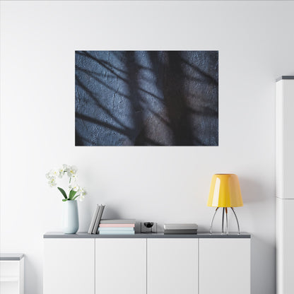 Dark Japandi Shadow Play in Moonlight | Moody Minimal Canvas Art
