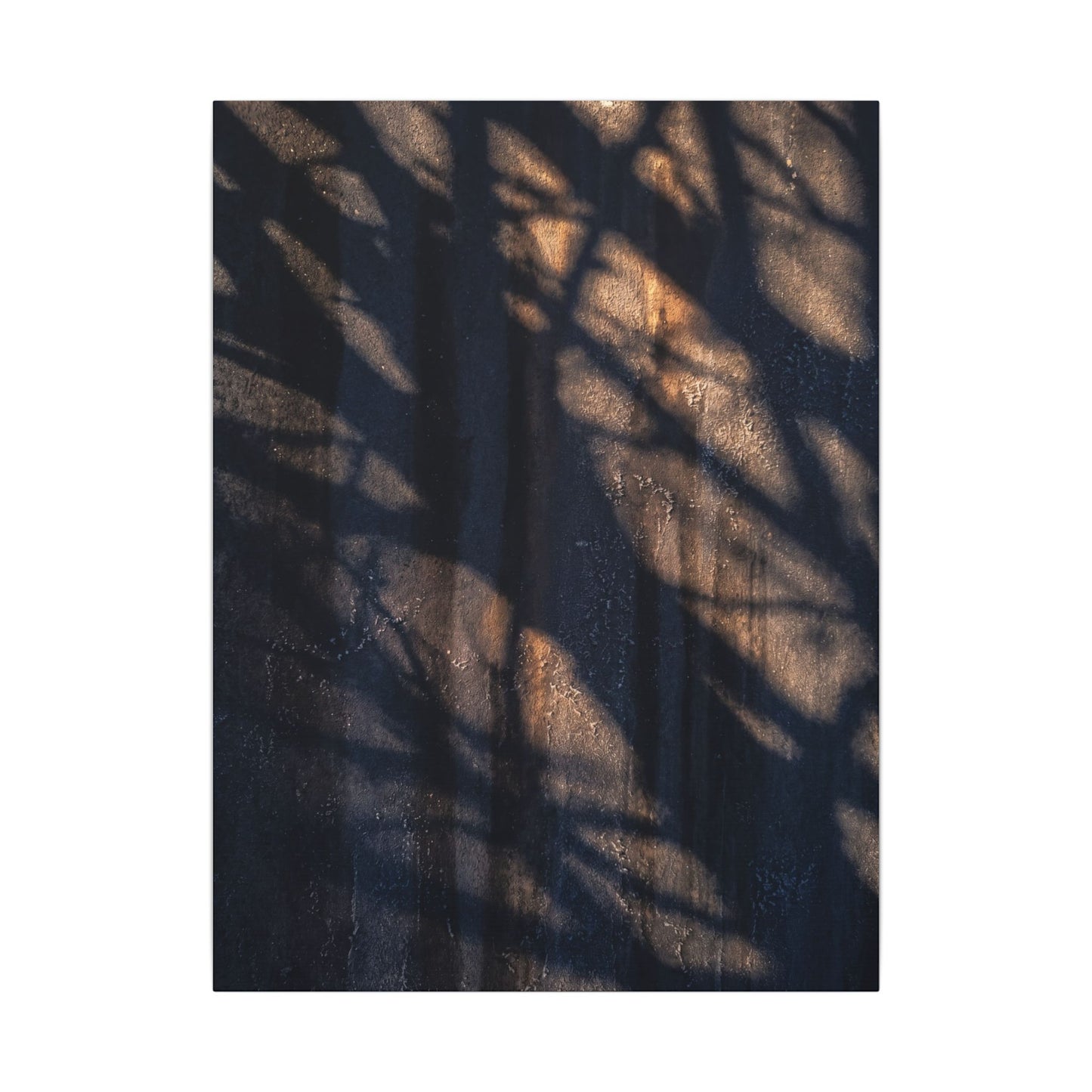 Dark Japandi Shadow Play in Golden Hour | Shadow Zen Canvas Art