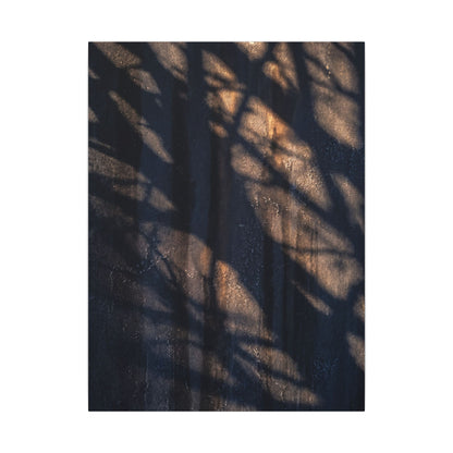 Dark Japandi Shadow Play in Golden Hour | Shadow Zen Canvas Art