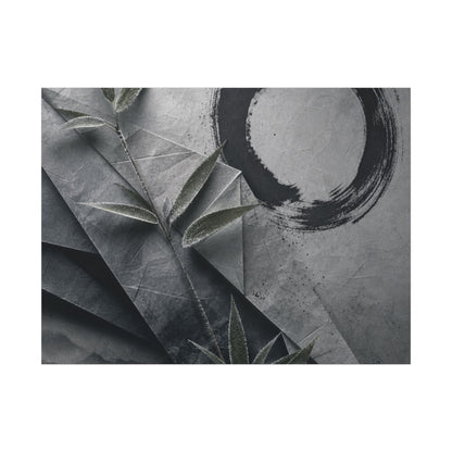 Winter Paper Fold Enso Canvas Art | Serene Decor
