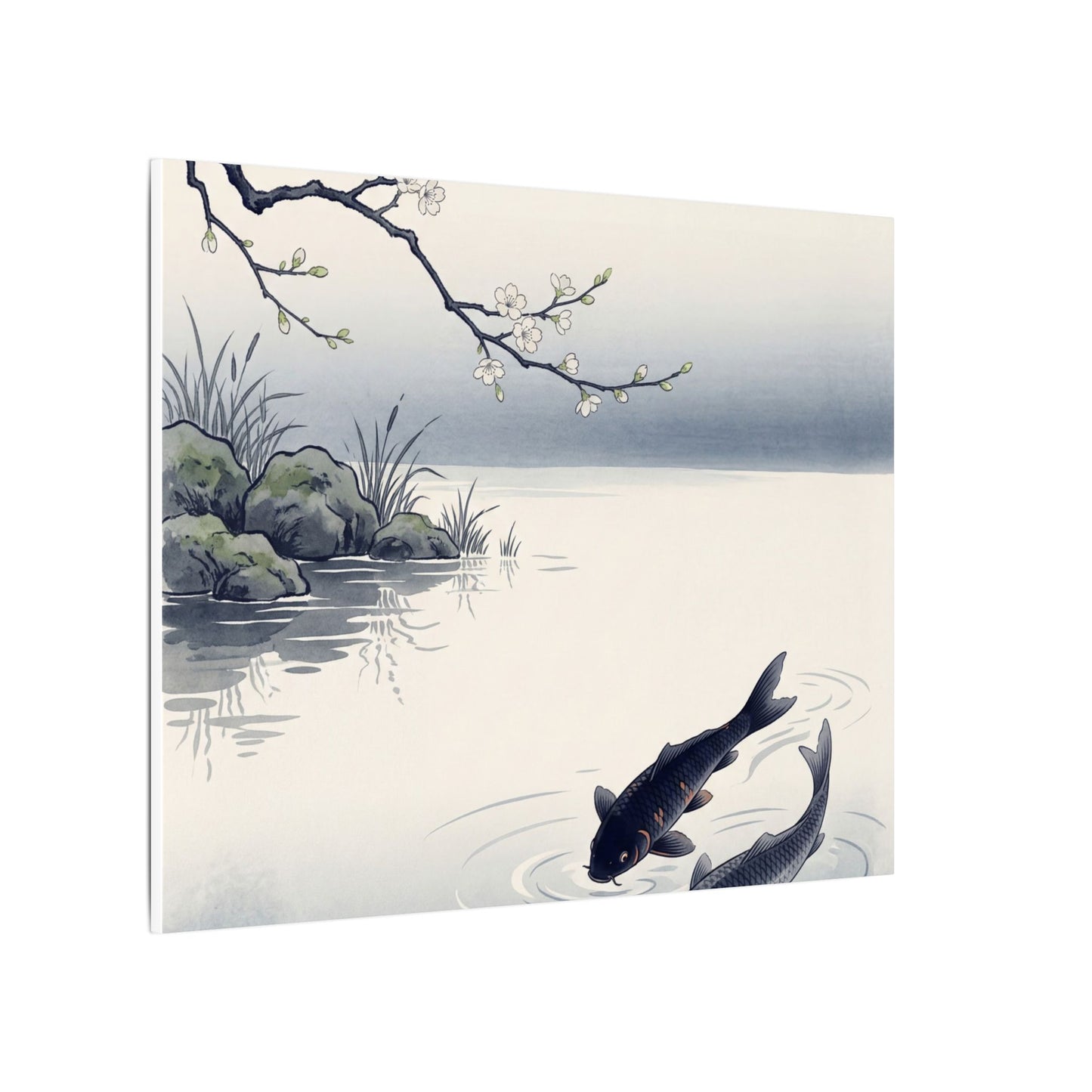 Ma Koi Pond Canvas Art - Zen Ukiyo E Inspired