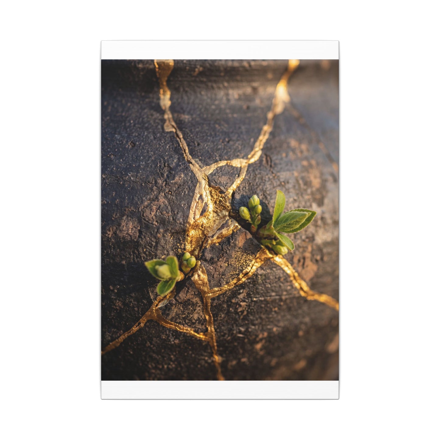 Rust Patina Gold Repair Canvas Art | Resilient Kintsugi Art