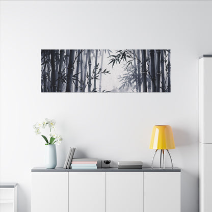 Tranquil Bamboo Grove Canvas Art - Sumi E Zen