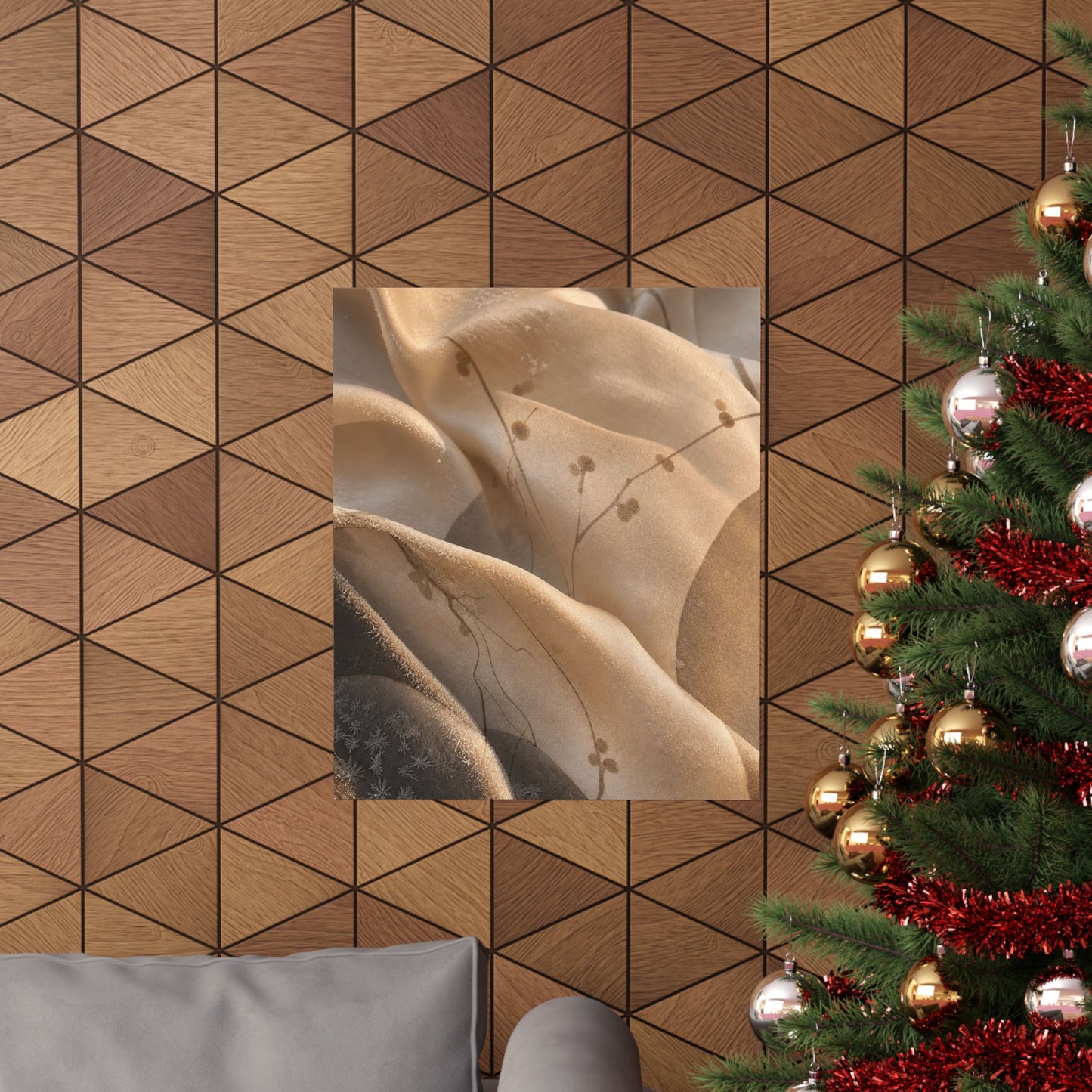 Silk Drape Winter Wall Art Print | Japandi Cozy Design