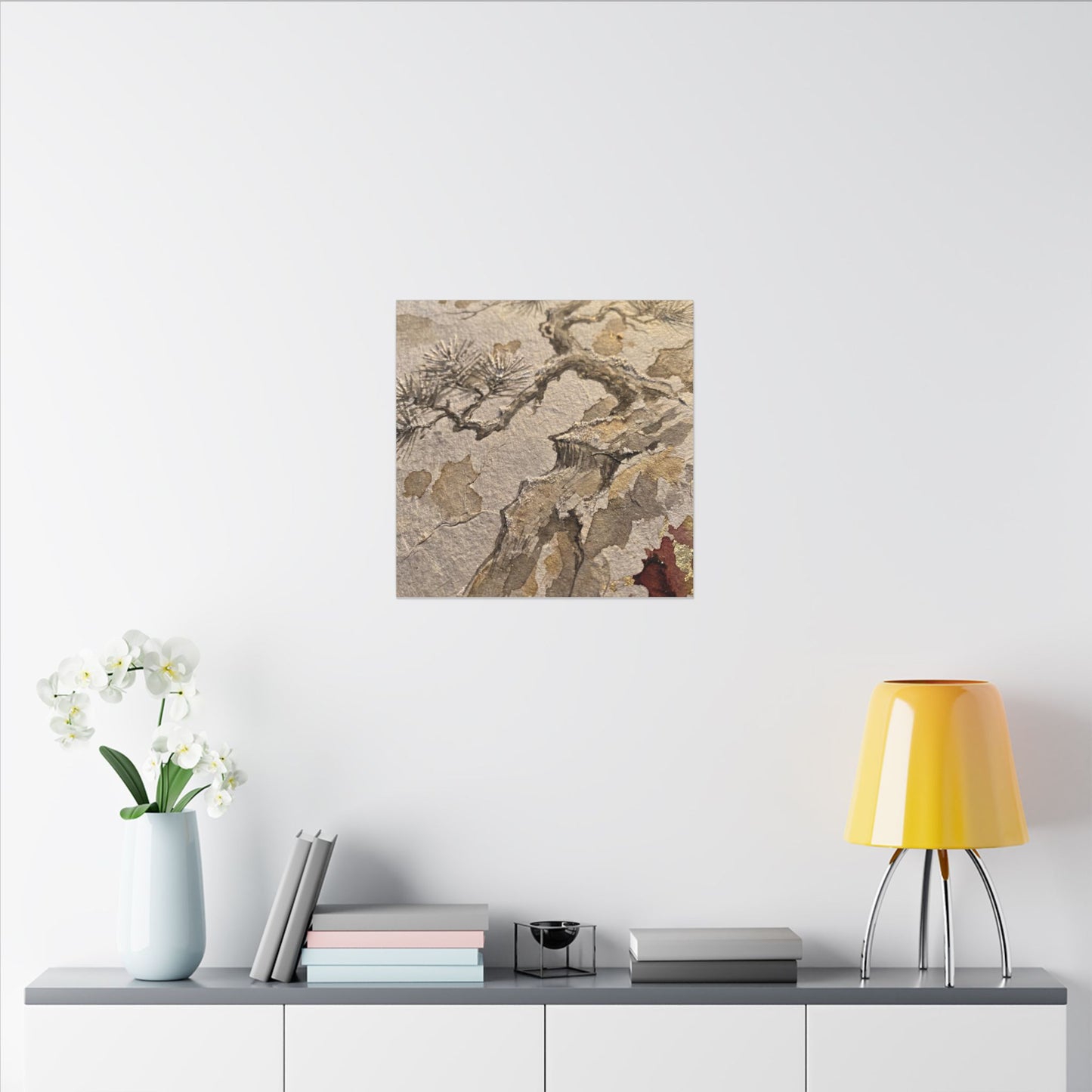 Pine Tree Canvas Art | Winter Japandi Japanese Pattern Art