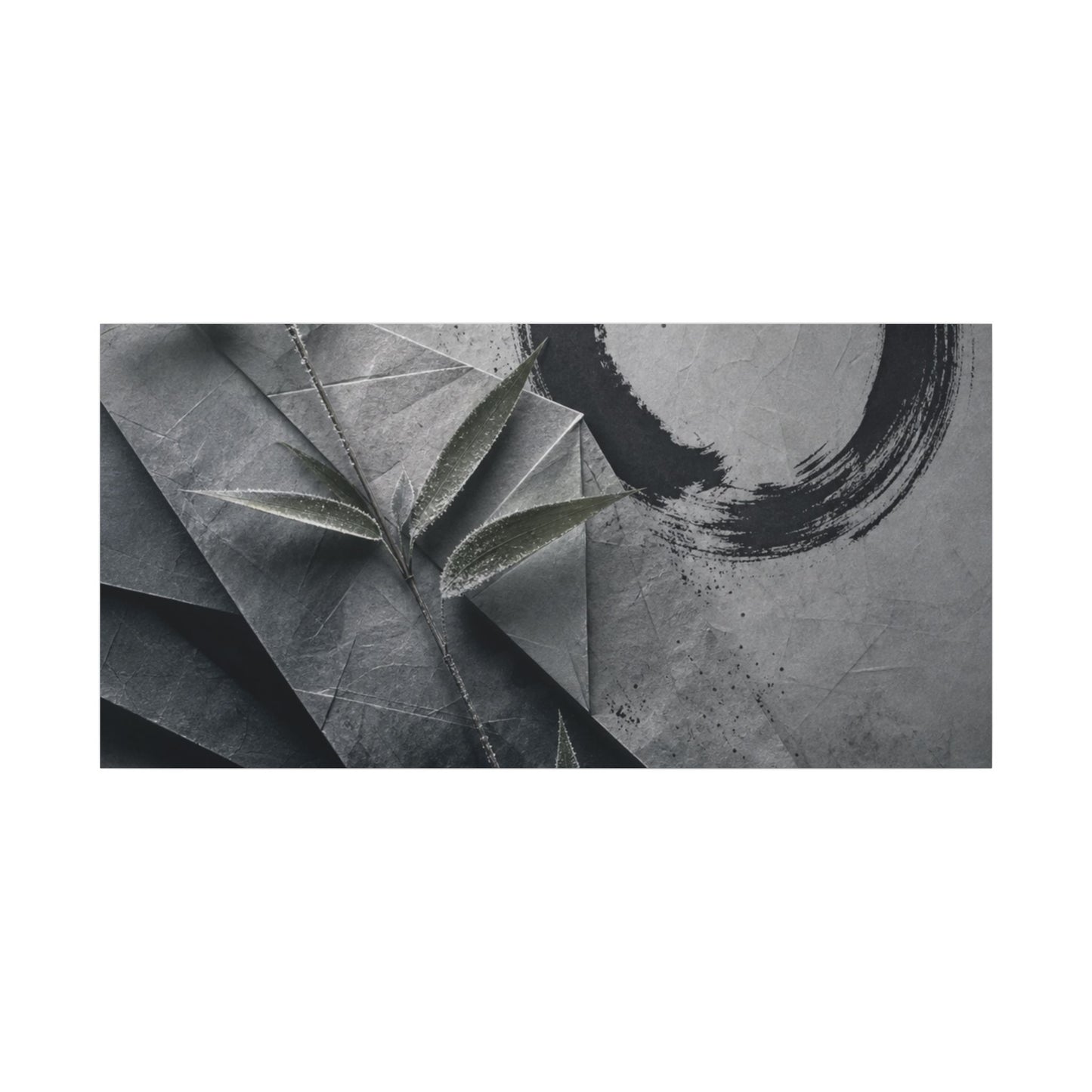 Winter Paper Fold Enso Canvas Art | Serene Decor