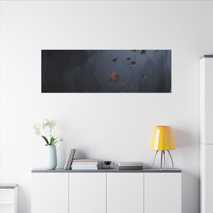Autumn Cherry Blossom Charcoal Ink Canvas Art | Atmospheric Decor