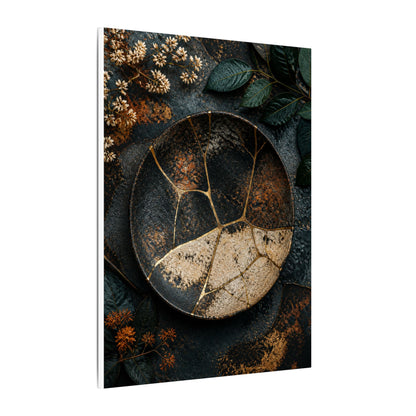 Kintsugi Rust Patina in Dawn | Gold Repair Canvas Art