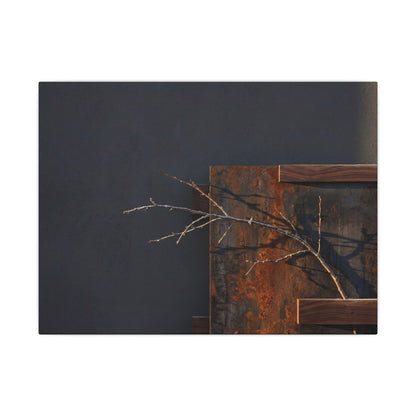 Ma Rust Patina Canvas Art - Dark Japandi Dark Texture Art Print