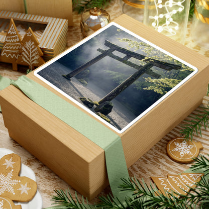 Zen Torii Gate in Dappled | Karesansui Sticker Art Print
