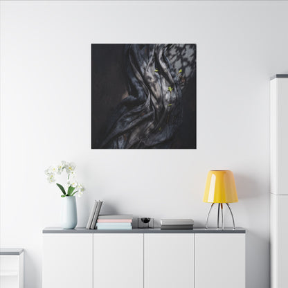 Seijaku Silk Drape Canvas Art - Dark Japandi Dark Texture
