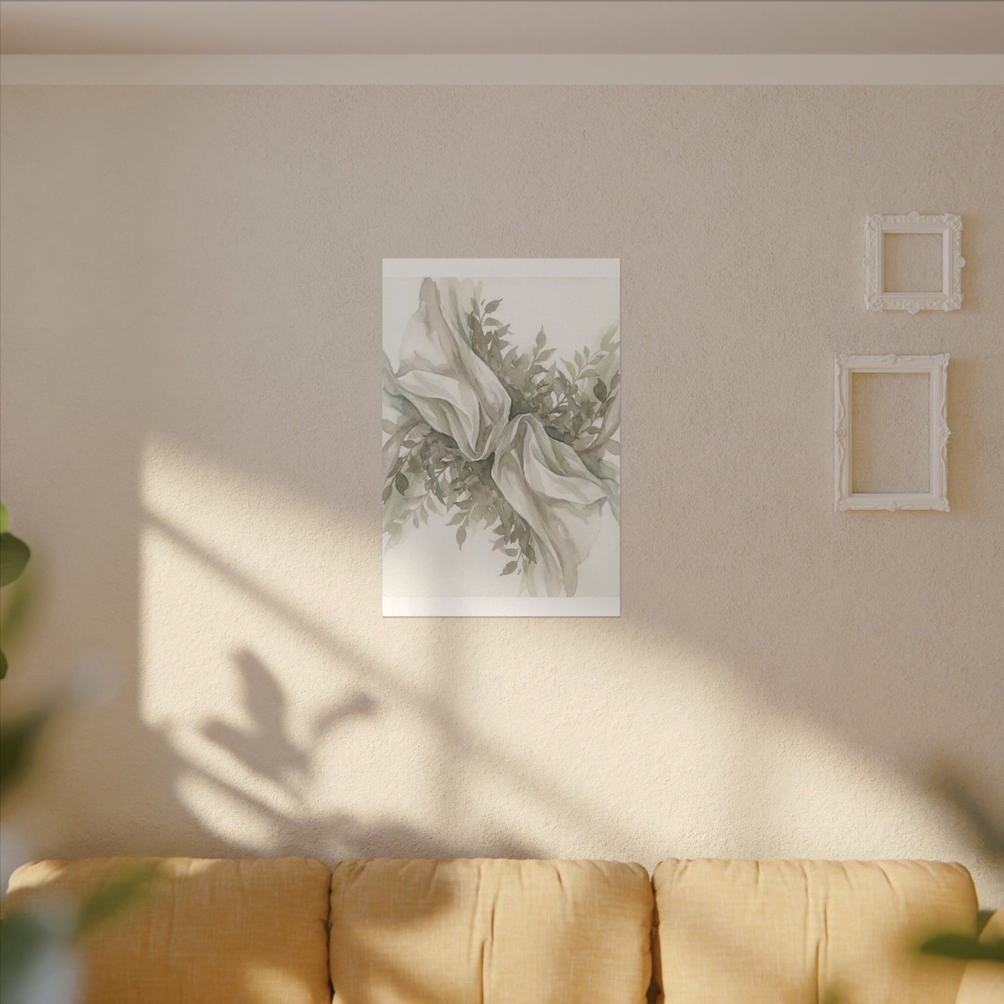 Summer Silk Drape Watercolor Canvas Art | Cozy Decor
