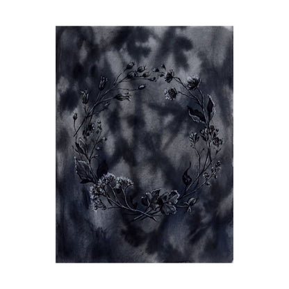 Dried Flowers Shadow Zen Wall Art Print | Bold Dark Japandi Art