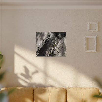 Ink Brushstroke Canvas Art | Spring Dark Japandi Moody Minimal Art
