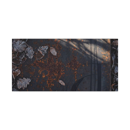 Shibui Rust Patina Canvas Art - Dark Japandi Charcoal Ink