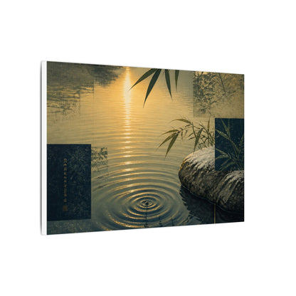 Zen Water Ripple in Golden Hour | Ukiyo E Inspired Canvas Art