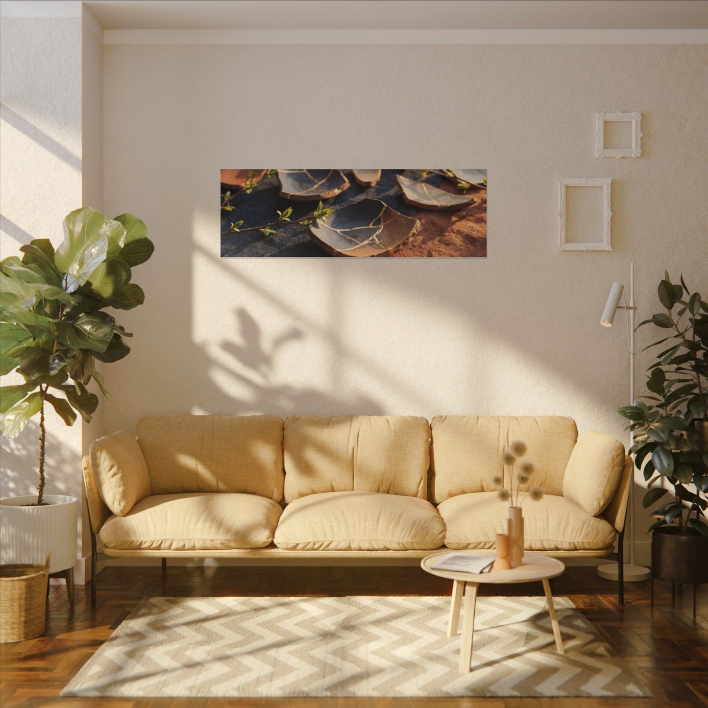 Spring Broken Pottery Gold Vein Canvas Art | Philosophical Decor