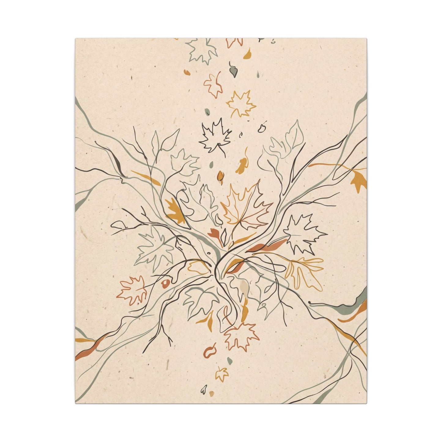 Warm Shadow Play Canvas Art - Minimal Line Japandi