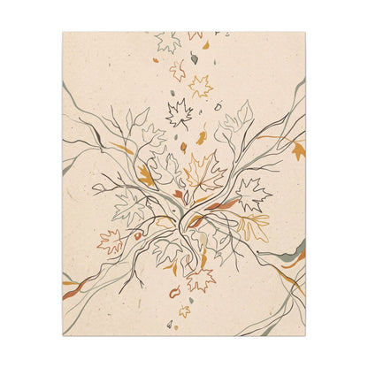 Warm Shadow Play Canvas Art - Minimal Line Japandi