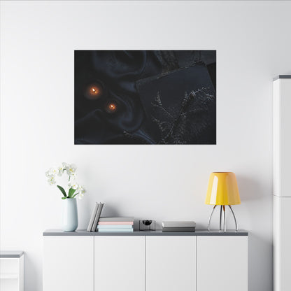 Candlelight Silk Drape Canvas Art - Dark Japandi Kanso