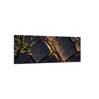 Kintsugi Cracked Earth in Golden Hour | Gold Vein Canvas Art