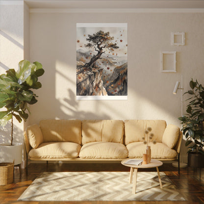 Autumn Pine Tree Watercolor Canvas Art | Warm Decor