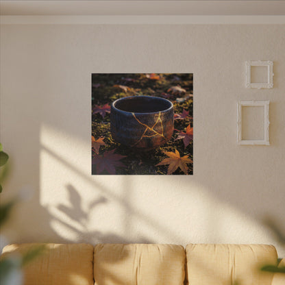 Kanso Moonlit Garden Canvas Art - Kintsugi Gold Repair